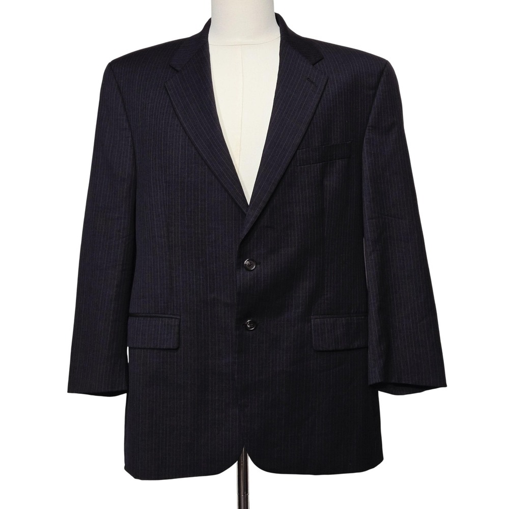 Chaps Ralph Lauren Blazer Mens Large‎ Gray Pinstripe 2 Button Sport Coat